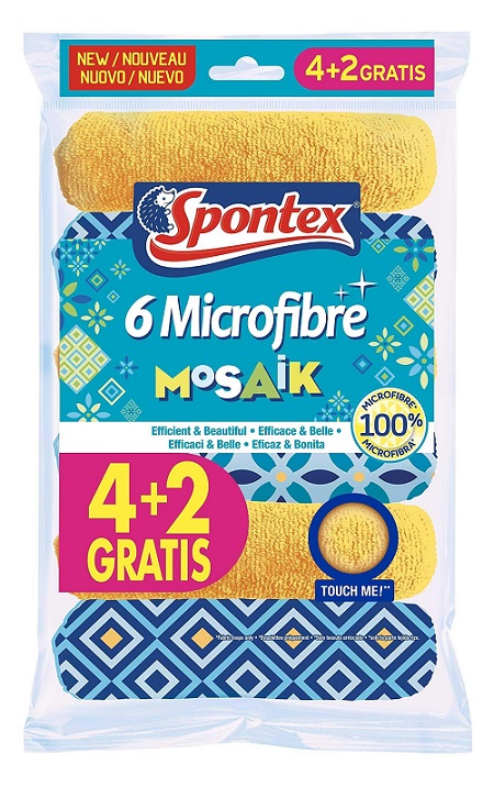 Тряпка из микрофибры 30×30 6шт Multipurpose mosaik Spontex