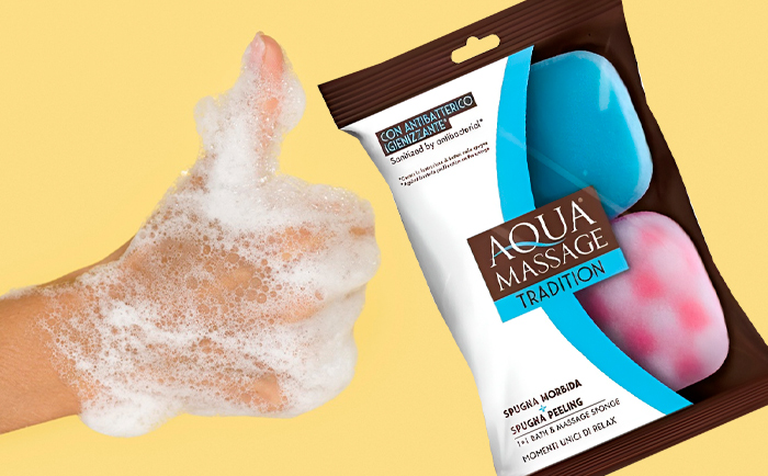 Губки для ванны Arix Tradition 1+1 Aqua Massage. Новинка!