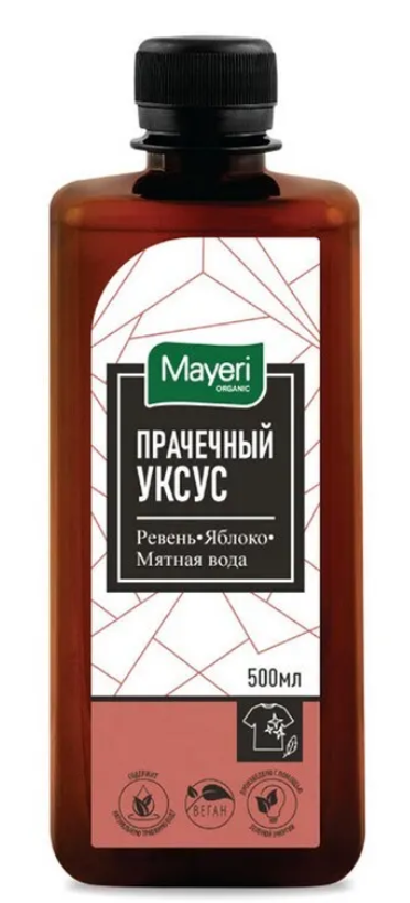 Прачечный уксус для стирки ревень и яблоко на мятной основе 500мл Organic Mayeri