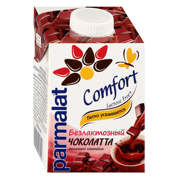 Молочный коктейль чоколатта безлактозный 500мл тетраэдж Parmalat Comfort