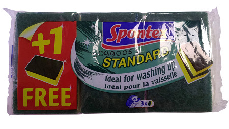 Губка для посуды 3шт Standart Spontex