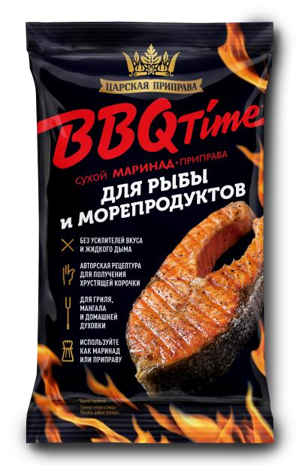 Маринад Приправа BBQ Time Для рыбы и морепродуктов 30гр фольг упак Царская Приправа