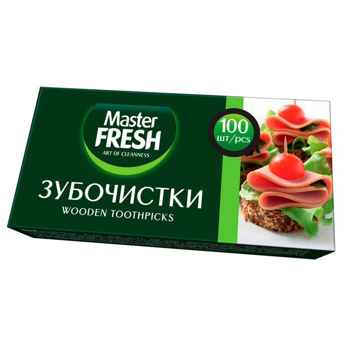 Зубочистки 100шт в картонной упаковке Master Fresh