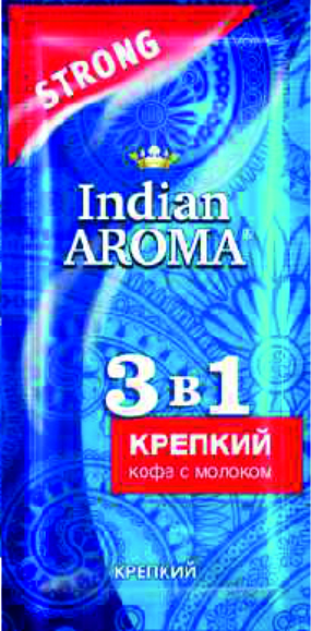 Кофе растворимый Крепкий 3в1 13,5гр×20шт стик пакет Indian Aroma