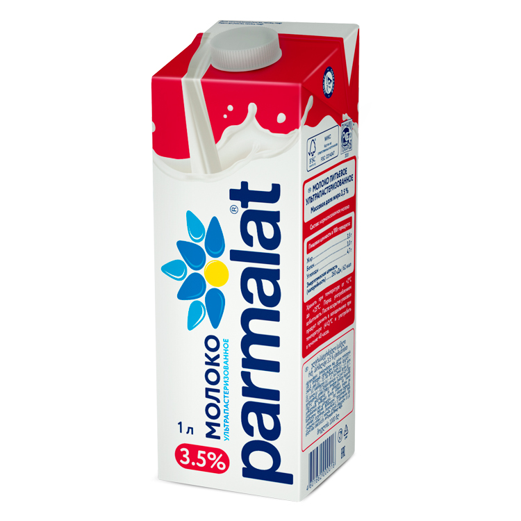 Молоко ультрапастеризованное 3,5% 1л тетраЭдж Parmalat