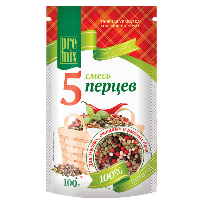 Перец смесь 5 перцев дой-пак 100г PreMix