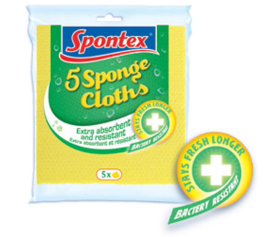 Салфетка губчатая 5шт Sponge Cloths Spontex