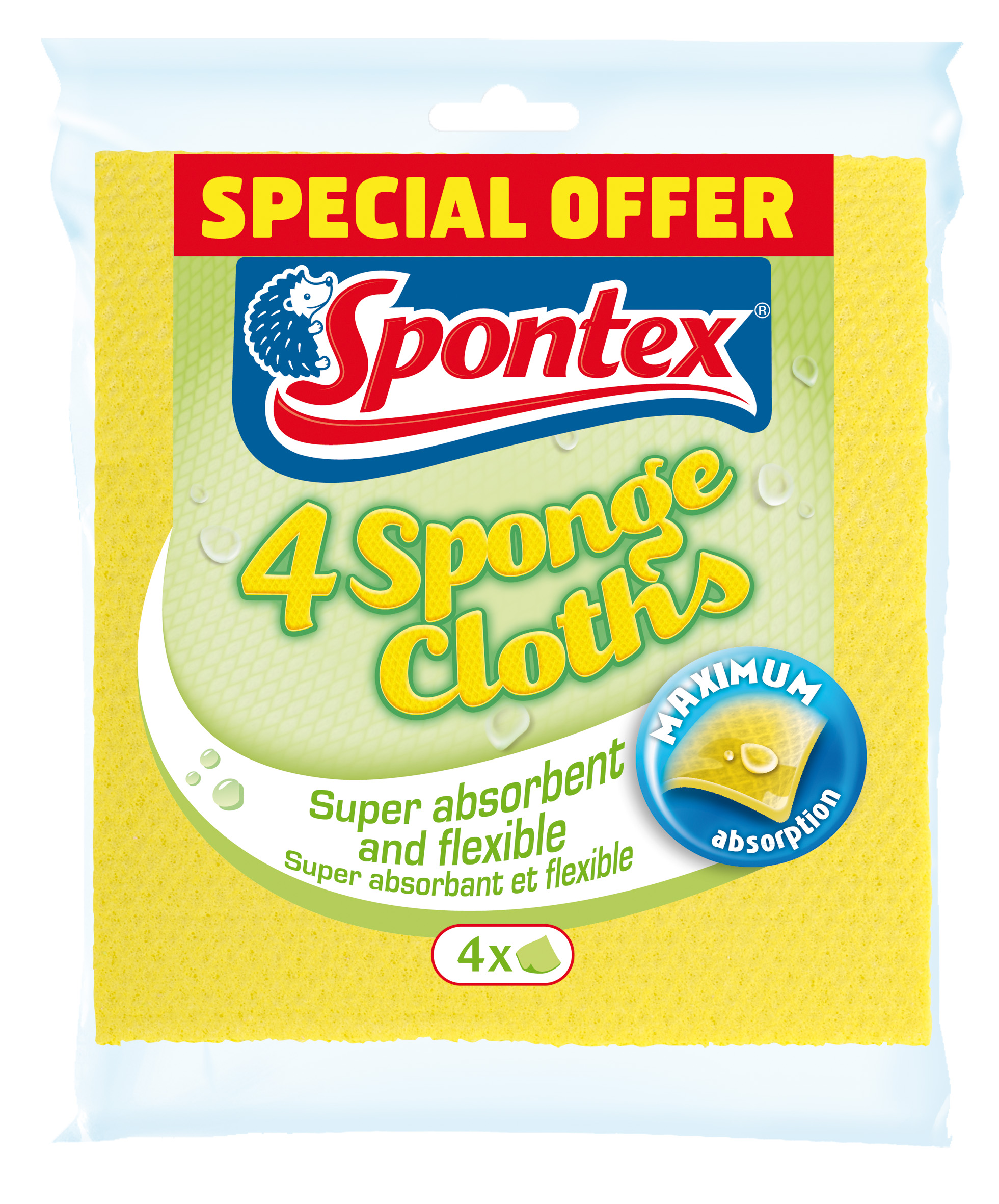 Салфетка губчатая Sponge Cloths 4шт Spontex 