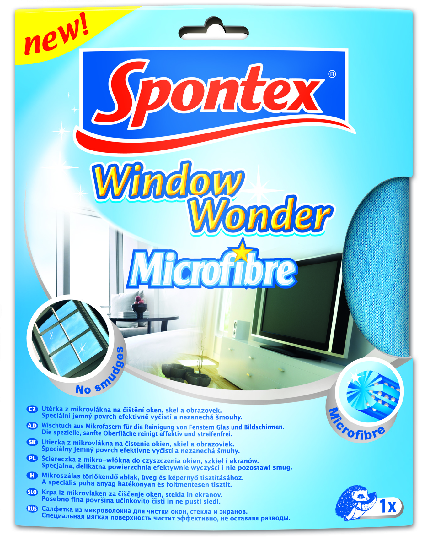 Тряпка из микрофибры 1шт Window wonder Spontex