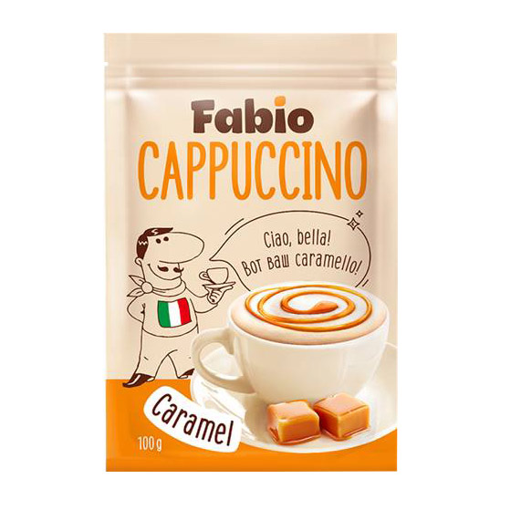 Напиток кофейный растворимый Cappuccino Caramel 100гр зиплок Barista Fabio