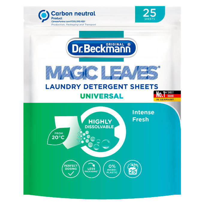 Стиральное средство Magic Leaves в пластинах, универсальное 25 стирок Dr.Beckmann