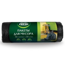 Пакеты для мусора 30л 30шт черные Master Fresh 