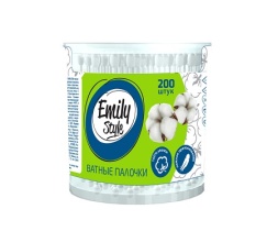 Ватные палочки круглый стакан 200шт Emily Style Ватные палочки круглый стакан 200шт Emily Style