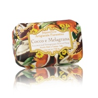 Мыло натуральное туалетное с ароматом Кокос и Гранат 200г SAF Мыло натуральное туалетное с ароматом Кокос и Гранат 200г SAF